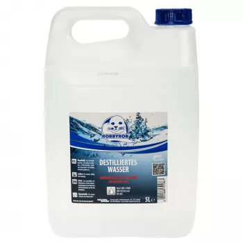 Agua destilada (DIN 13060, DIN 43530 y EN 285) - 5 litros