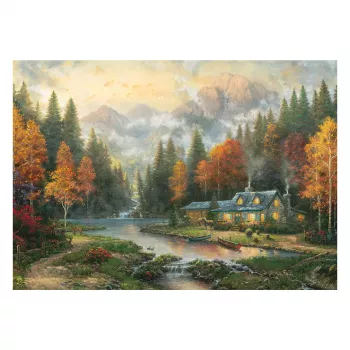 Schmidt Thomas Kinkade Studios Autumn Evening at the Lake Puzzle 1000 piezas