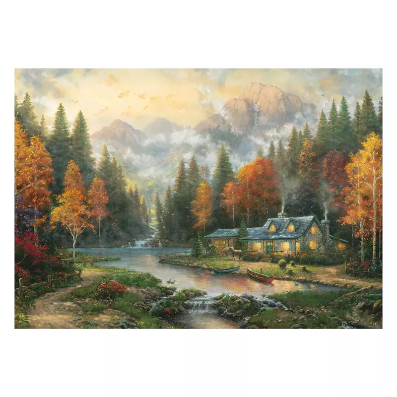 Schmidt Thomas Kinkade Studios Autumn Evening at the Lake Puzzle 1000 piezas