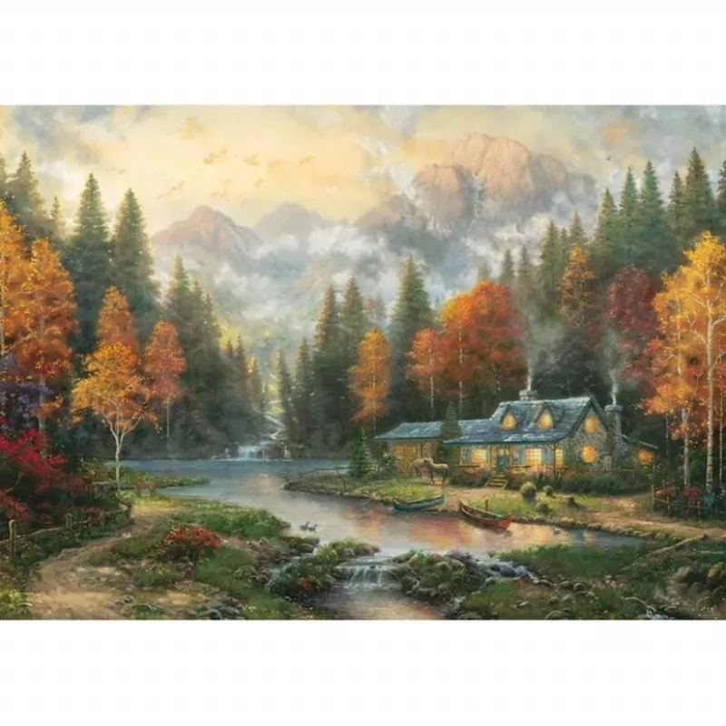 Schmidt Thomas Kinkade Studios Autumn Evening at the Lake Puzzle 1000 piezas