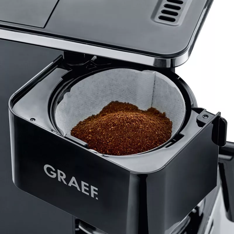 GRAEF Young FK 402 Cafetera de filtro - 10 tazas, 1,25 L, 1000 W, acero inoxidable/negro