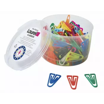 LAUREL Clip de plástico para papel 35 mm surtido pack de 200