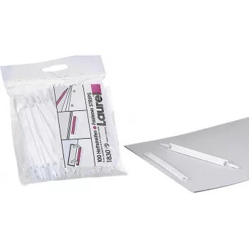 LAUREL Easy Clip Tiras de archivo blancas cortas 100 uds.