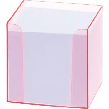 Folia 99072 Caja de notas con borde fluorescente rosa