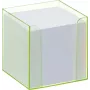 Folia 9907/4 Caja de notas con borde fluorescente verde y cubo de papel