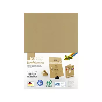 Folia Cartón kraft marrón 230 g/m² 50 hojas - A4