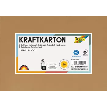 Folia Cartón kraft Kraft Paper marrón 230 g/m² 50 hojas - A5