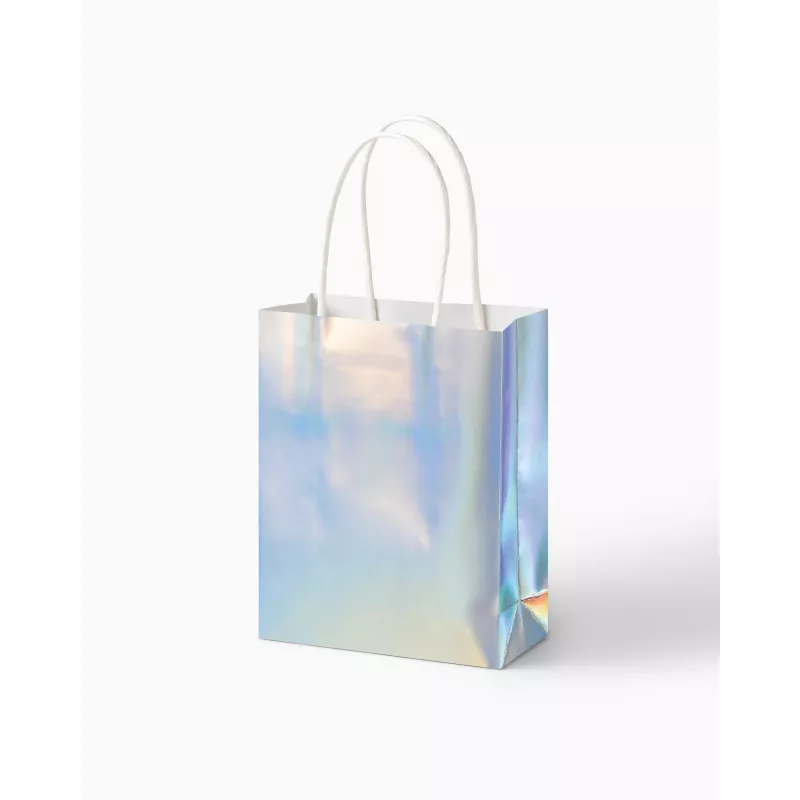 Folia Bolsas de regalo de papel iridiscente pequeñas brillantes pack de 10