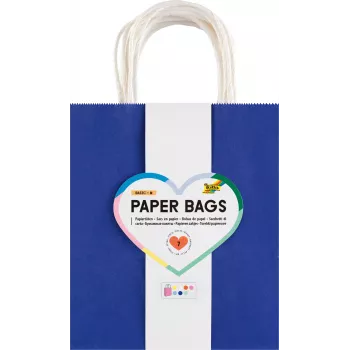 Folia 7 Bolsas de papel con asa BASIC M Azul Azul claro Rosa Rojo Amarillo Blanco Menta 18.0