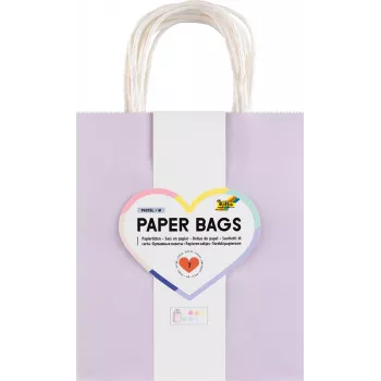 Folia 7 Bolsas de papel PASTELL M Lila claro Azul claro Amarillo claro Menta Albaricoque Crema