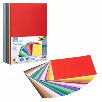 Folia Papel de manualidades colores mezclados 130 g/m² 500 hojas - A4