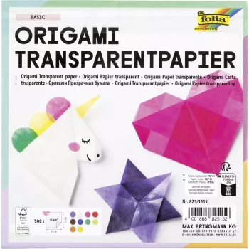 Folia Papel plegable transparente 15 x 15 cm, 50 hojas, 42 g/m²