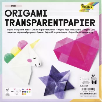 Folia Papel plegable transparente 20 x 20 cm, 20 hojas, 42 g/m², transparente