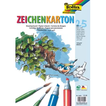 Folia Cartulina de dibujo Blanca 120 g/m² 25 hojas DIN A4