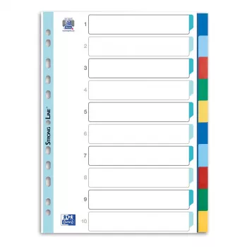 Oxford Índice DIN A4 formato completo en blanco colores surtidos 10 piezas