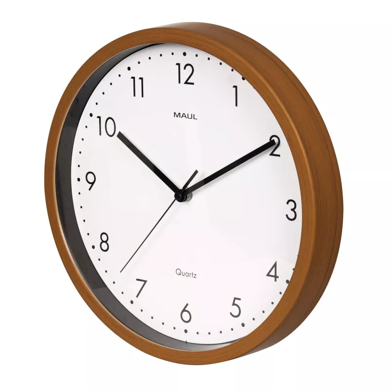 MAUL 9051476 Reloj de pared de cuarzo 30 cm x 5 cm madera (oscura) blanco