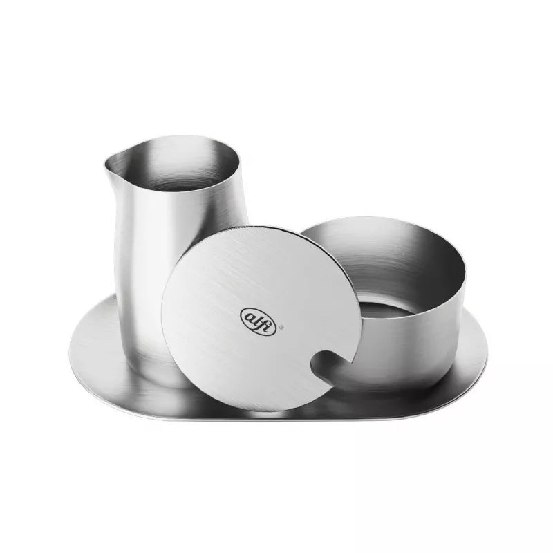 ALFI Juego de leche y azúcar plata