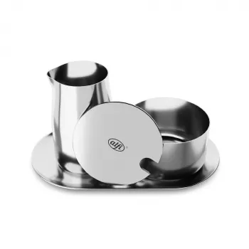 ALFI Juego de leche y azúcar plata