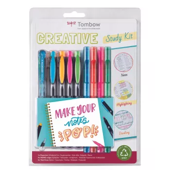 Tombow The Creative Study Kit con 4 bolígrafos Reporter y 4 rotuladores Mono Edge