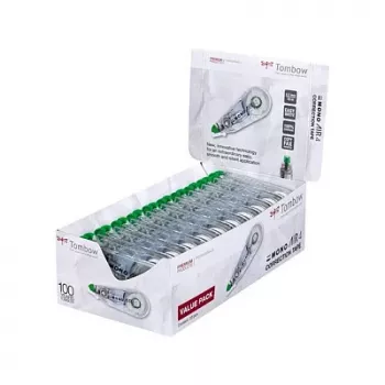 Tombow CT-CA4-20 MONO CA cinta correctora - cinta blanca 10 m x 4,2 mm - dispensador verde/transparente - 20 unidades