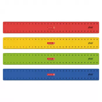 BRUNNEN regla 30,0 cm roja amarilla verde o azul