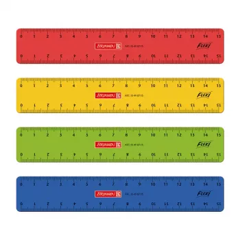 BRUNNEN regla 15,0 cm colores a elegir rojo amarillo verde azul
