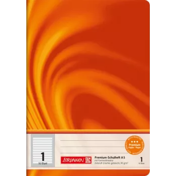 Cuaderno escolar Brunnen Vivendi A5, Lineatur de contraste, Lineatur 1, naranja