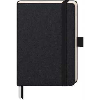 BRUNNEN KOMPAGNON cuaderno A6 rayado - 96 hojas, tapa dura, negro