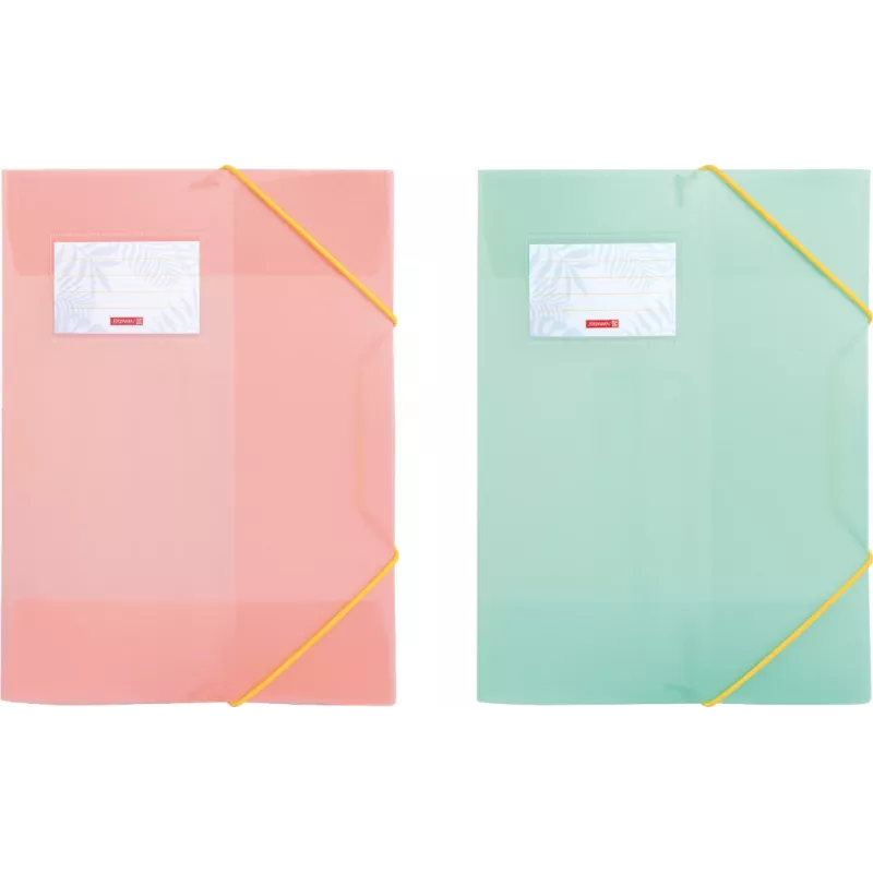 BRUNNEN Colours of Summer Collection carpeta, DIN A4, colores variados, pack de 3, polipropileno, cierre con goma elástica, capacidad de 150 hojas