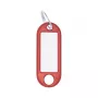 WEDO Anilla para llaves con etiqueta, diámetro: 18 mm, plástico rojo, con inserto blanco intercambiable escribible (262 101802)