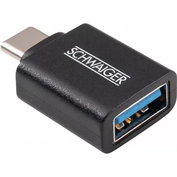 Schwaiger Adaptador USB USB 3.1 Type-C macho a USB 3.0 Type-A hembra negro (CAU310 533)