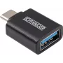 Schwaiger Adaptador USB USB 3.1 Type-C macho a USB 3.0 Type-A hembra negro (CAU310 533)
