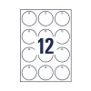 Avery Zweckform T3004-10 Etiquetas redondas no adherentes, poliéster, blancas, 60 mm, 120 etiquetas