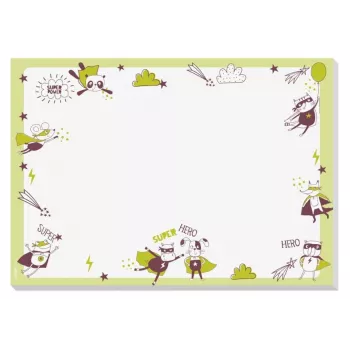 SIGEL Little Heroes Salvamanteles de escritorio Verde claro Papel 30 hojas A3