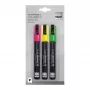 SIGEL Liquid Chalk Marker Set Rotuladores de tiza líquida a base de agua borrables Rosa Verde Amarillo pack de 3