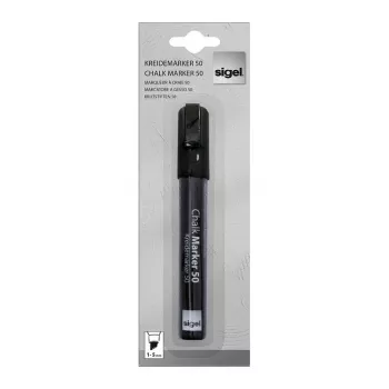 SIGEL Kreidemarker 50 Rotulador de tiza punta biselada 1-5 mm Negro 1 unidad