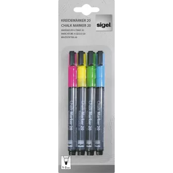 SIGEL Chalk Marker 20 Punta redonda Blanco