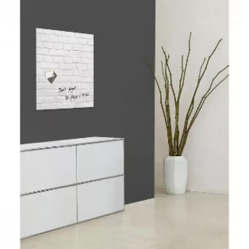 SIGEL GL164 Pizarra magnética de cristal 480 x 480 mm Blanco