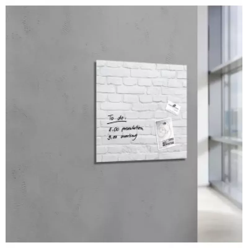 SIGEL GL164 Pizarra magnética de cristal 480 x 480 mm Blanco