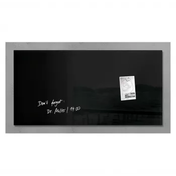 SIGEL artverum Pizarra magnética de vidrio 910 x 460 mm blanco puro sin marco