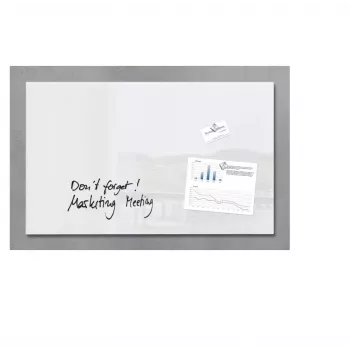 SIGEL artverum Pizarra magnética de vidrio 780 x 480 mm blanco puro