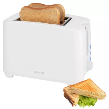Bomann TA 6065 CB Tostadora blanca de 2 rebanadas