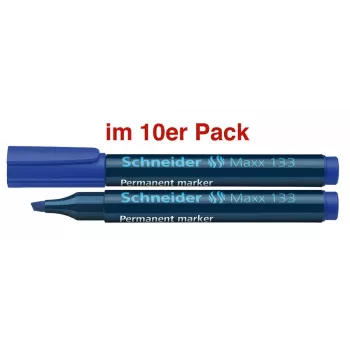 Schneider Maxx 133 rotulador permanente azul 1,0 - 4,0 mm, pack de 10