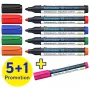 Schneider Maxx 290 set de rotuladores para pizarra blanca y rotafolio, 6 uds., colores surtidos, 2,0 - 3,0 mm