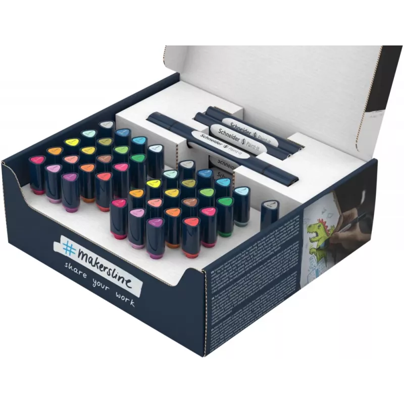 Schneider Paint-It 040 set de 52 rotuladores pincel, colores surtidos