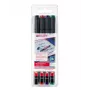 EDDING 142 M set de rotuladores para transparencias - negro, azul, verde, rojo - punta redonda - medio - 1 mm - tinta a base de alcohol - para transparencias, vidrio, plástico