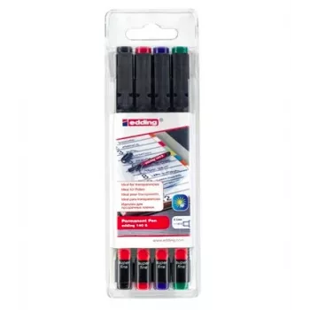 EDDING 140 S rotuladores permanentes punta fina negro azul verde rojo 4 uds.
