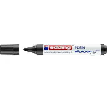 EDDING 4500 Rotulador textil negro punta redonda 2-3 mm permanente cubriente tinta pigmentada base agua 1 ud.