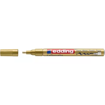 EDDING 4-753053 Rotulador de pintura dorado - punta redonda - 1-2 mm de grosor de trazo - cuerpo de aluminio - base aceite - permanente - alta cobertura