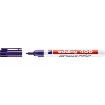EDDING 400 Rotulador permanente violeta punta redonda 1 mm cuerpo de plástico para cartón vidrio cuero metal plástico madera